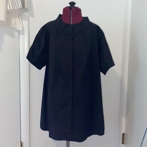 Piazza Sempione cotton poplin short sleeve blouse Size 14 US (46 Italian)